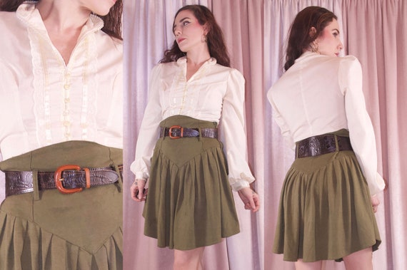 Gunne Sax Ivory Blouse Button up Balloon Puff Slee