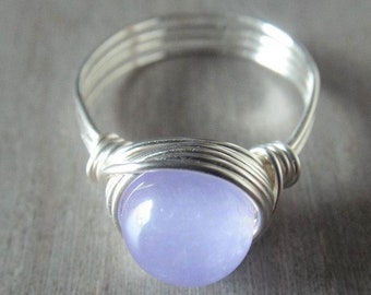 Purple Jade Ring, Lavender Jade Ring
