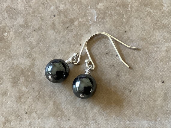 Dark gray best sale earrings