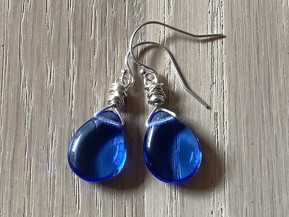 Royal blue teardrop best sale earrings