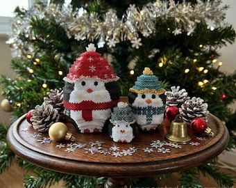 Penguin Matryoshka, PDF Pattern Download, Peyote Stitch Beading