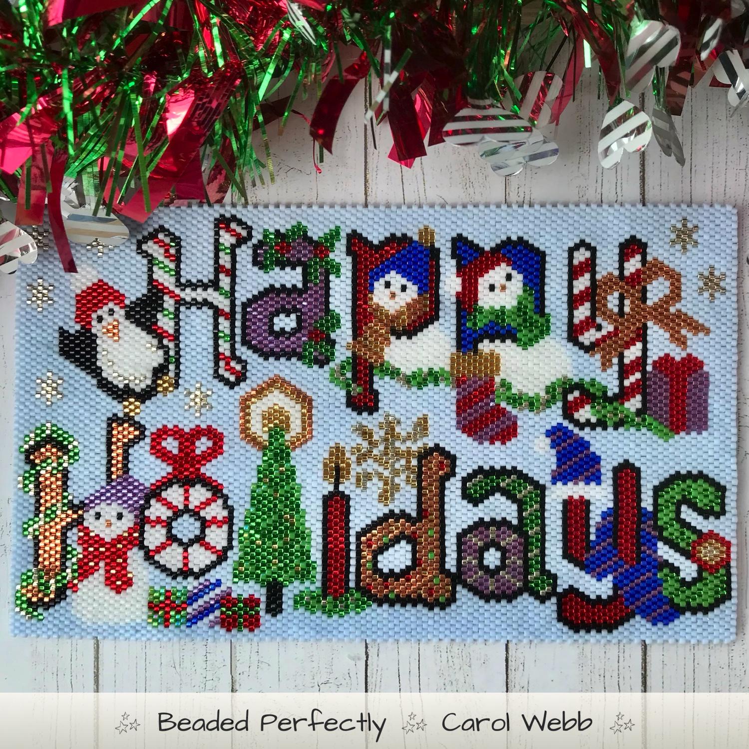 Buone feste, Natale, Perline a punto peyote, Scarica lo schema PDF