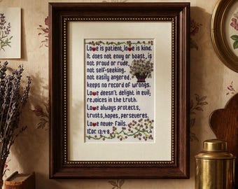 Love is, 1 Corinthians 13, Peyote Stitch Beading, PDF Pattern Download