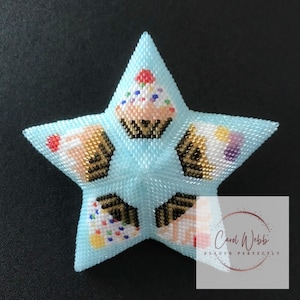 Baking Star, 3D Star, Peyote Stitch Beading, PDF Pattern Download