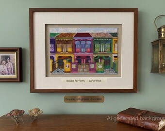 Peranakan Houses Singapore, PDF Pattern Download, Peyote Stitch Beading