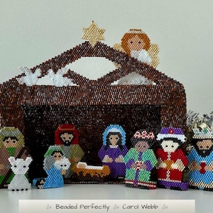 Nativity Complete Set, Brick Stitch and Peyote Stitch Beading, PDF Pattern Download