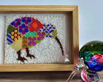 Patchwork Kiwi, PDF Pattern Download, Peyote Stitch Beading