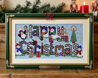 Happy Christmas, Peyote Stitch Beading, PDF Pattern Download
