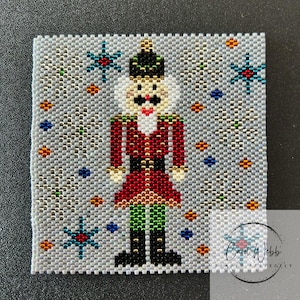 Christmas Nutcracker two Coaster, Peyote Stitch Beading, PDF download pattern