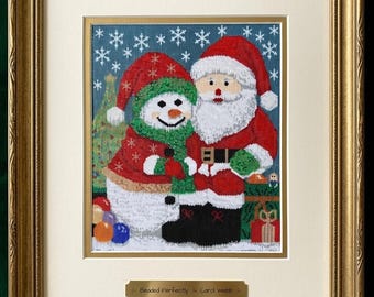 Snowman and Santa, Peyote Stitch Beading, PDF Pattern Download