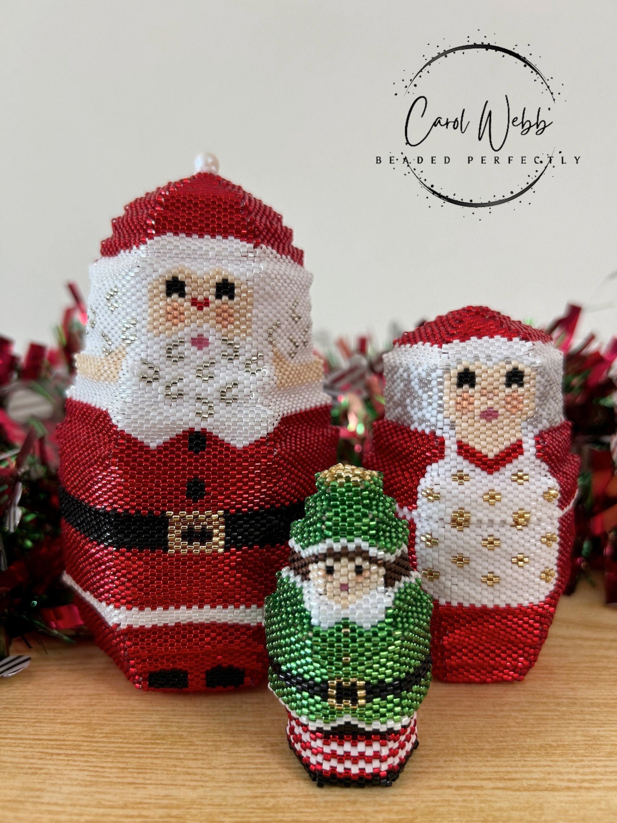 Christmas Santa Matryoshka, PDF Pattern Download, Peyote Stitch Beading - Etsy