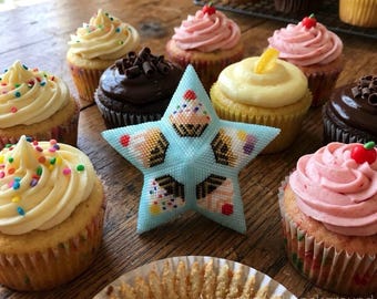 Cupcake Star, 3D Star, Peyote Stitch Beading, PDF Pattern Download