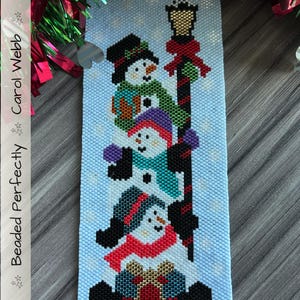 Snowman Stack, Peyote Stitch Beading, PDF Pattern Download