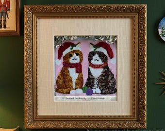 Christmas Cats, PDF Pattern Download, Peyote Stitch Beading