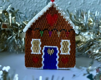 Gingerbread House, Brick Stitch Beading, PDF Pattern Download