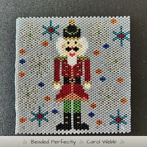 Christmas Nutcracker two Coaster, Peyote Stitch Beading, PDF download pattern