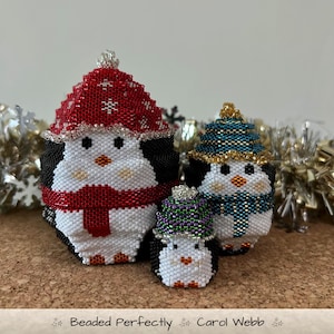 Penguin Matryoshka, PDF Pattern Download, Peyote Stitch Beading