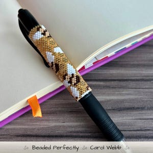 Bee Pen wrap, Peyote Stitch Beading, pattern, PDF Pattern Download