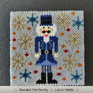 Christmas Nutcracker three Coaster, Peyote Stitch Beading, PDF download pattern
