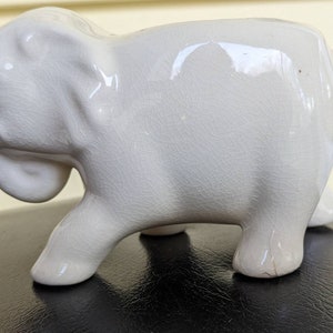 Vintage Ceramic Small White Elephant Planter, FREE SHIPPING