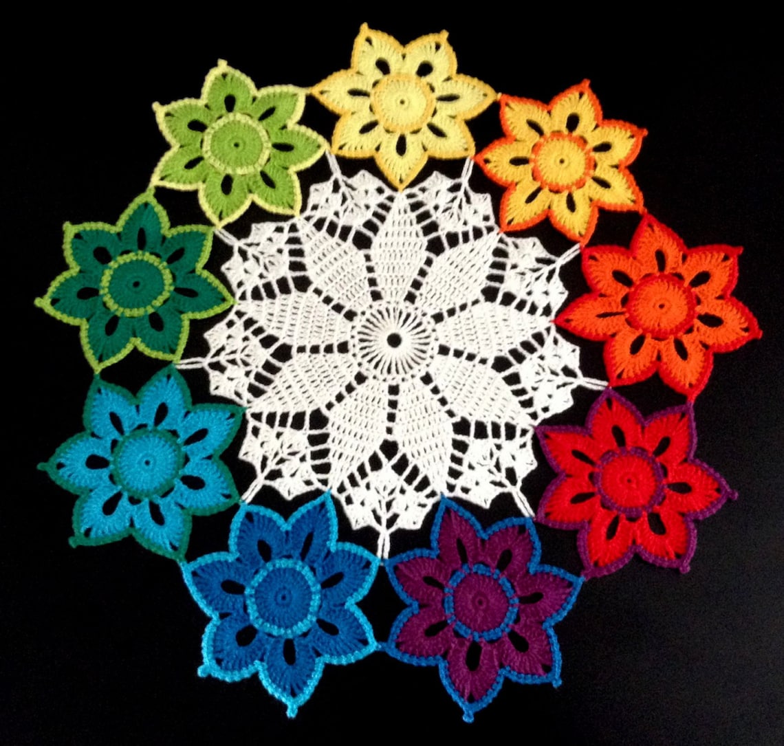 PATTERN Flowers Doily Etsy