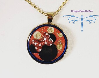 Minnie Necklace, Disney Lover Gift, disney jewelry, minnie jewelry, mouse pendant, Minnie fan gift, Disney necklace, Minnie Pendant