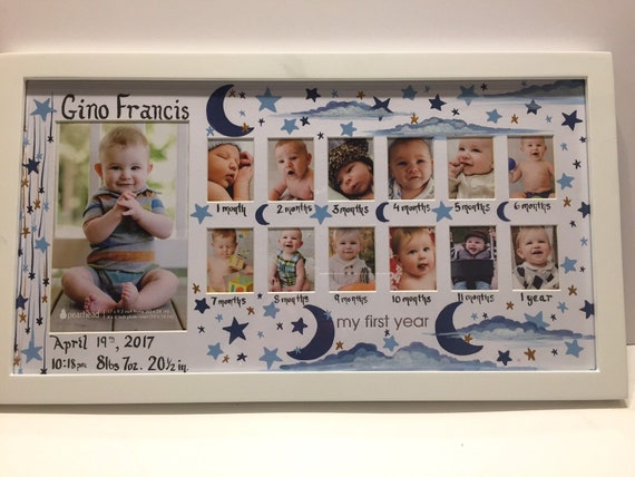 Baby S First Year Frame Space Moon And Stars Nursery