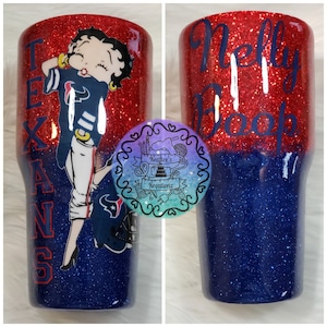 Custom Personalized Ombre Sports Team Betty Boop Inspired Stainless Steel Tumbler/Cup