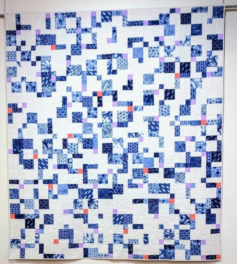 Indigo Dreams queen sized bed quilt hand made Etsy