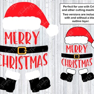 Santa Feliz Natal SVG, PNG, Arquivo de Corte Cricut de Natal, Santa Festiva, Placa de Santa Feliz Natal, Camiseta, Sublimação de Natal PNG