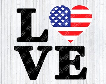 Love USA, Patriotic SVG, PNG, 4th of July, Flag Heart Cut File, Independence Day Decal, Patriotic Cricut Cut File, t-shirts, decals, etc.