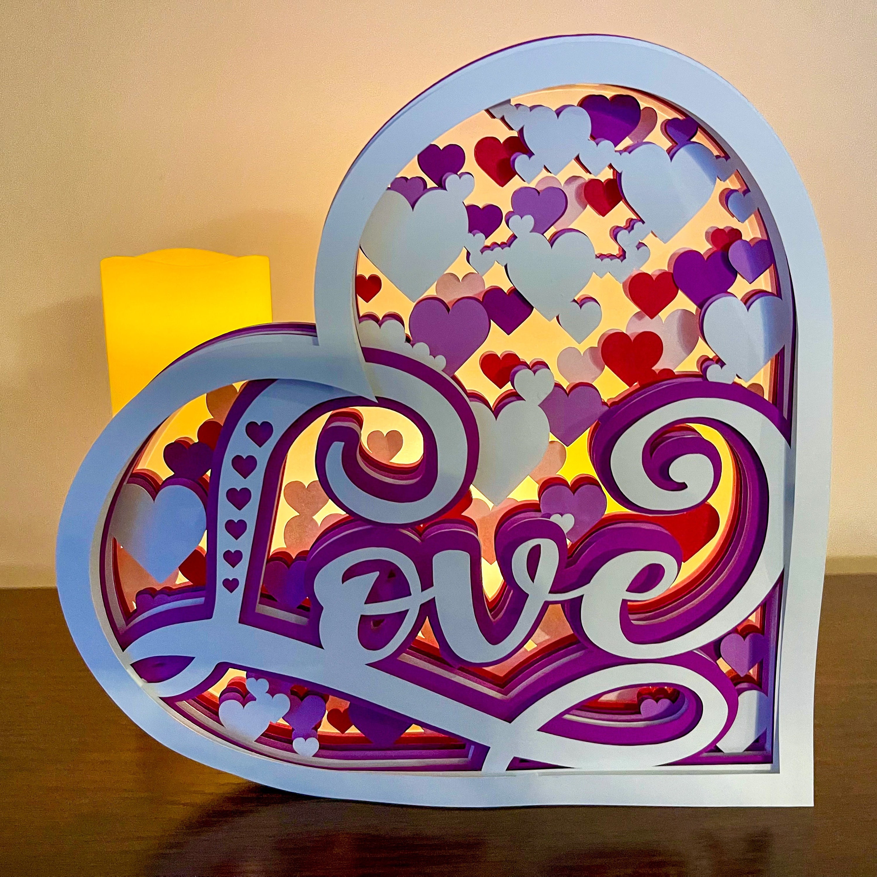 Layered Heart Luminary SVG PNG Layered Valentine Design | Etsy