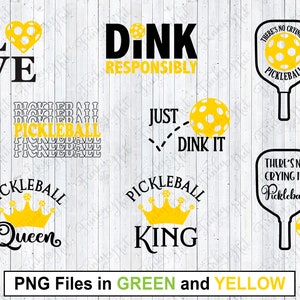 Pickleball SVG and PNG Bundle, Set of 8 Designs, Funny Pickleball Sayings Bundle, Pickleball Cricut SVG, Pickleball Lover Gift