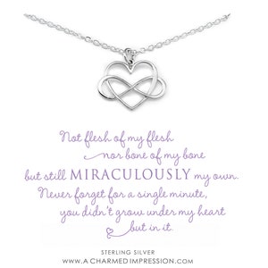 Unbiological Daughter Necklace, Gift for Adopted Daughter, Stepdaughter, Bonus Daughter Gift, Infinite Love, Infinity Heart, Silver