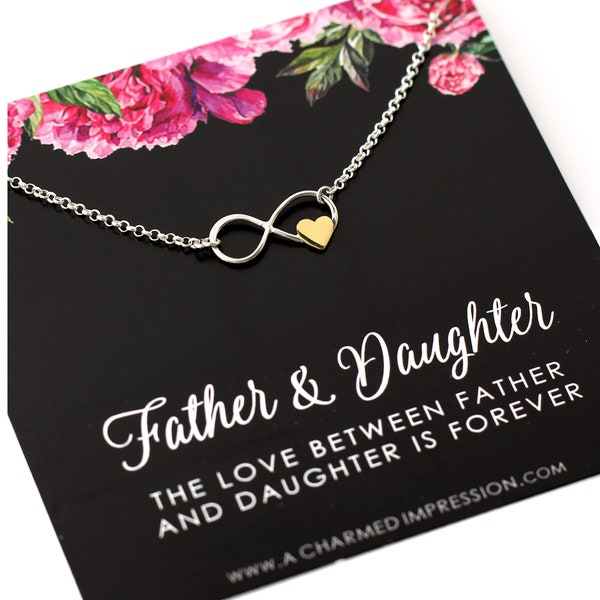 Father Daughter Gift, Ready to Ship Gift for Her, Infinite Love, Remembrance, Gift for Daughter from Dad, Sterling Silver Necklace