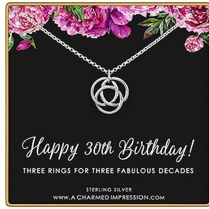 30. Geburtstag Geschenk für Frauen, Freund 30. Geburtstag, Tochter 30. Geburtstag, Silber Halskette, Nachricht Karte Halskette, Einzigartige Geschenke für Frauen