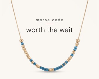 Worth the Wait | Morse Code Necklace | IVF Success Gift | Infertility Journey | Rainbow Baby Shower Gift | Surrogacy Gift |  Gift for Her