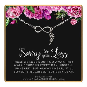 Loss of Loved One Gift for Women • Bracelet • Infinity and Angel Wing Charm • Memorial Remembrance Gift • Sorry For Your Loss