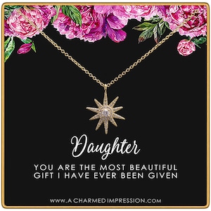 Regalos para hija de mamá papá • Regalo para hija adulta • Tarjeta de cumpleaños y joyería para hija • Regalos de Navidad para mujeres y adolescentes