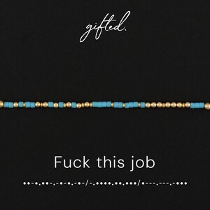 Custom Morse Code Bracelet, Fuck This Job | Funny Work Gift | Hidden Message Jewelry