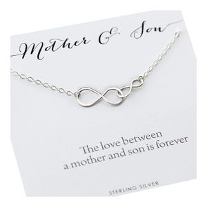 Mother and Son Necklace • Intentional Boy Mom Gift • Sterling Silver Double Infinity • Infinite Love