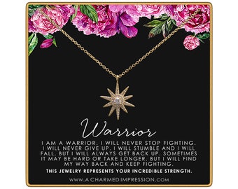 Warrior Necklace • Addiction Recovery • Survivor Gift • Polaris North Star Pendant • Strength • Encouragement • Cancer Divorce