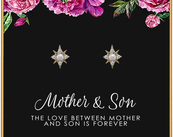 Gifts for Mom Jewelry • Mother and Son • Boy Mom Gift • Gratitude Appreciation • Mother of the Groom • Jewelry for WomenPearl