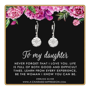 To My Daughter • Inspirational Jewelry • Starburst Earrings • Gifts for Her • From Mom Dad • Ideas for Birthday Christmas