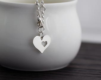 Sterlingzilveren herdenkingsbedelarmband: hart herdenkingssieraden
