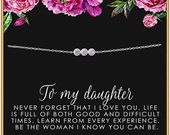 To My Daughter • Inspirational Jewelry • Gifts for Her • From Mom Dad • Ideas for Birthday Christmas Graduation Wedding • 3