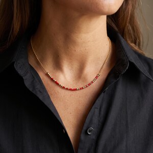 Custom Morse Code Necklace | Vintage Japanese Glass Beads | 14k Gold Fill or Sterling Silver