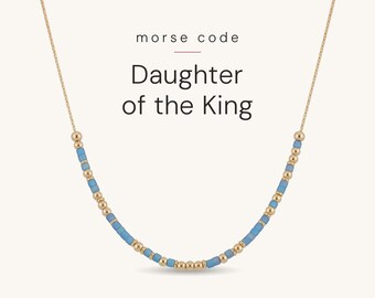 Remember Who You Are | Morse Code Necklace | Daughter of the King | Christian Encouragement Gift | Self Worth Necklace | Faith Necklace
