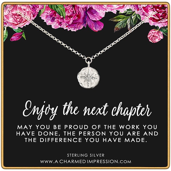 Gifts for Women, New Job, Promotion, Service Appreciation, Retirement Gift for Her, New Beginnings, CZ Diamond Necklace, Silver or Gold