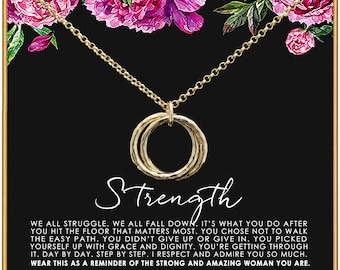 Strength Necklace • Addiction Recovery • Survivor Gift • 14k or Silver Necklace • Strength • Encouragement • Cancer Divorce